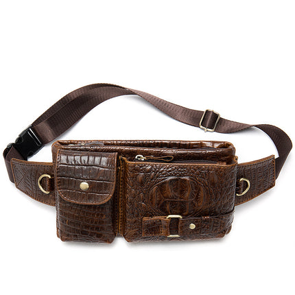 Sac en cuir pour hommes, sacoche en cuir de vache collé, pochette pour téléphone portable, sac de poitrine à bandoulière pour hommes