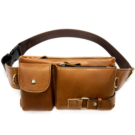 Sac en cuir pour hommes, sacoche en cuir de vache collé, pochette pour téléphone portable, sac de poitrine à bandoulière pour hommes