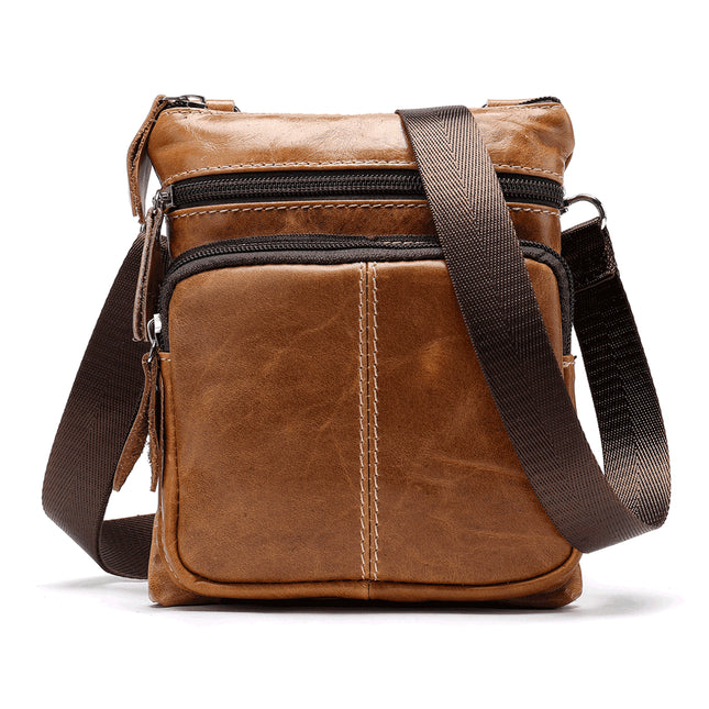 Shoulder Bag Men's Leather Men's Bag Head Layer Cowhide Business Casual Men's Bag Shoulder Crossbody Bag