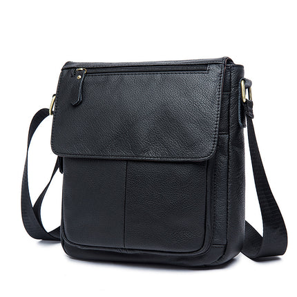 Sac pour hommes en cuir véritable sac à bandoulière tête en cuir de vachette sac casual couverture hommes sac à bandoulière