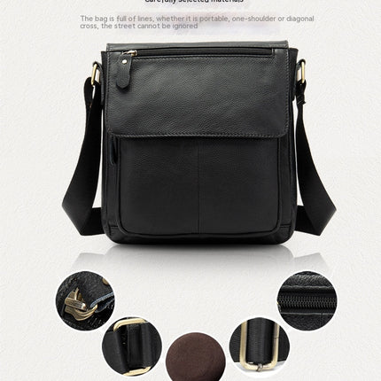 Sac pour hommes en cuir véritable sac à bandoulière tête en cuir de vachette sac casual couverture hommes sac à bandoulière