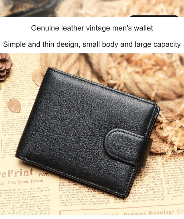 Wallets Men Anti-Theft RFID Blocking Bifold Leather Wallet Head Layer Cowhide Wallet Money Cards Coin Organiser Purse For Men
