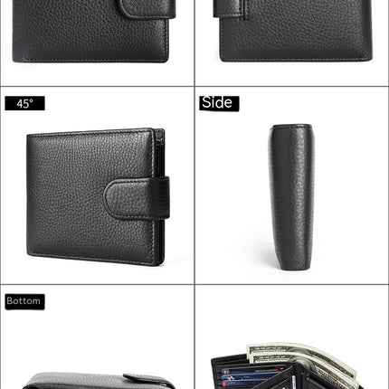 Wallets Men Anti-Theft RFID Blocking Bifold Leather Wallet Head Layer Cowhide Wallet Money Cards Coin Organiser Purse For Men