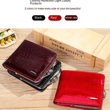 Womens Wallet Small Ladies Compact Bifold Leather Vintage Coin Purse With Cash Pocket Card Holder Coin Pouch
