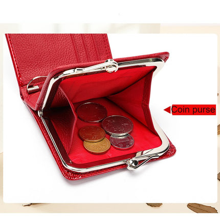 Womens Wallet Small Ladies Compact Bifold Leather Vintage Coin Purse With Cash Pocket Card Holder Coin Pouch
