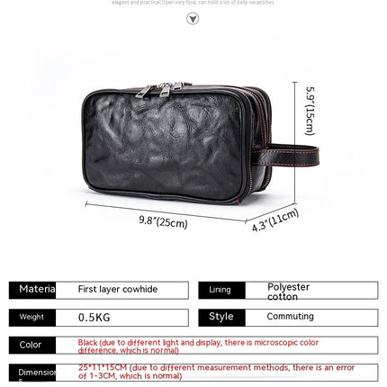 Leather Wrist Clutch Purse Wallet for Men Business Travel Phone Holder Organizer Wristlet Strap Bag Coin Pouch Handbag