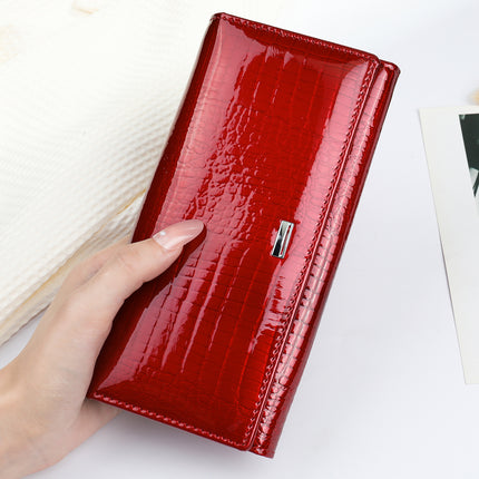 Womens Wallets Leather Long Wallet for Phone Organizer Ladies Travel Purse Folding Clutch Card Holder Purse Coin Purse