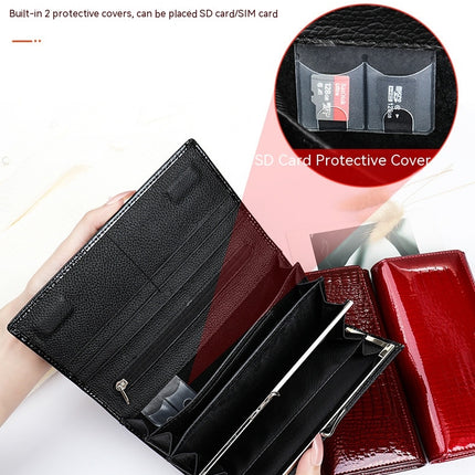 Womens Wallets Leather Long Wallet for Phone Organizer Ladies Travel Purse Folding Clutch Card Holder Purse Coin Purse