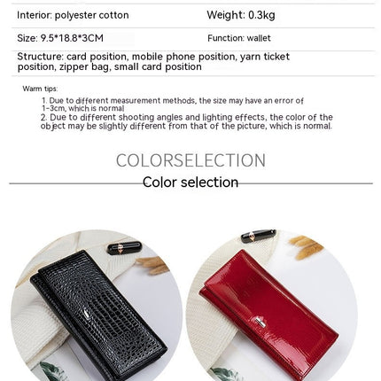 Womens Wallets Leather Long Wallet for Phone Organizer Ladies Travel Purse Folding Clutch Card Holder Purse Coin Purse