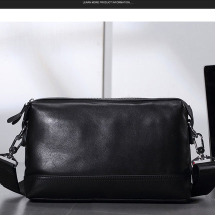 Genuine Leather Wristlet Clutch Wallet Purses Small Crossbody Bags Shoulder Handbag for Men Zipper Genuine Leather Wallet