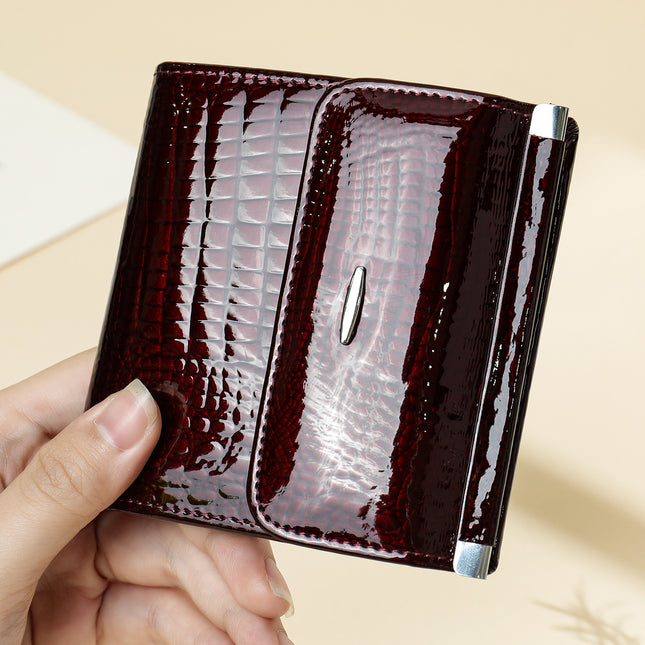 Small Wallets for Women Leather Bifold Compact Credit Card Holder with ID Window Ladies Coin Purse Coin Purse