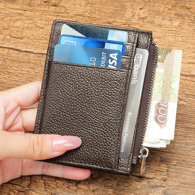 Womens Slim Credit Card Holder Mini Front Pocket Wallet Coin Purse Zipper Coin Pouch Small Wallets for Women Zipper ID Card Holder