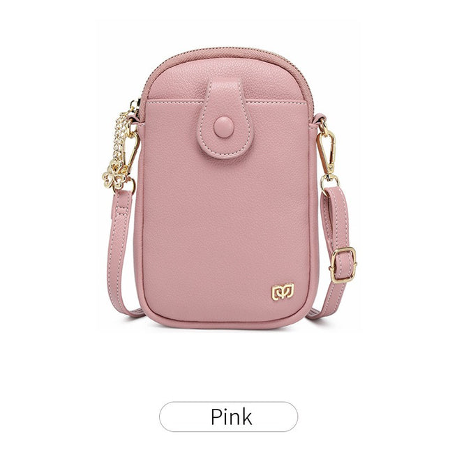 Women's small crossbody bag cell phone wallet, mini shoulder bag zipper wallet shoulder small fresh hundred with small bag