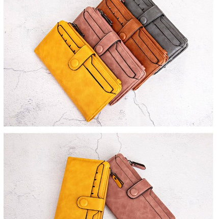 Women's Wallet Large Capacity Leather Clutch Card Holder Women's Wallet Zipper Card Holder Long Credit Card