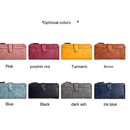 Women's Wallet Large Capacity Leather Clutch Card Holder Women's Wallet Zipper Card Holder Long Credit Card