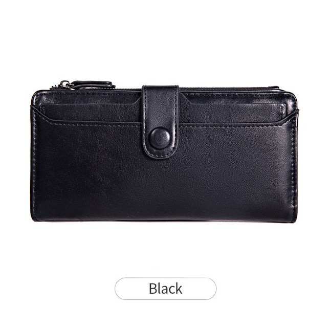 Women's Wallet Large Capacity Leather Clutch Card Holder Women's Wallet Zipper Card Holder Long Credit Card