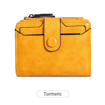 Petit portefeuille en cuir véritable pour femmes, à deux volets, Compact, avec fermeture éclair, porte-cartes, pince à billets, porte-monnaie