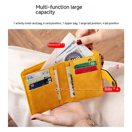 Petit portefeuille en cuir véritable pour femmes, à deux volets, Compact, avec fermeture éclair, porte-cartes, pince à billets, porte-monnaie