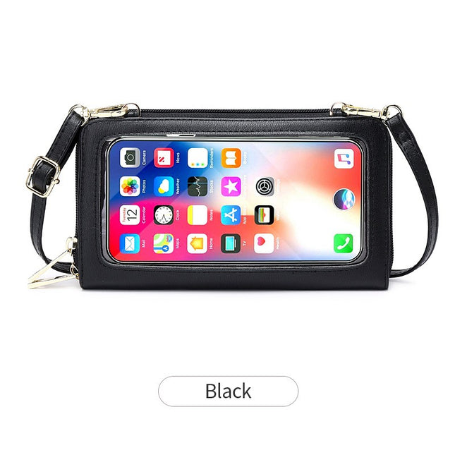 Lange Geldbörse für Damen, RFID-Anti-Diebstahl-Bürste, Touchscreen-Handytasche, Hundert Umhängetasche, lange kleine Tasche