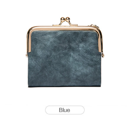 Simple Women's Mini Wallet Short Coin Purse Tri-fold Wallet Money Bag Ladies (with Zipper and Kiss Lock)