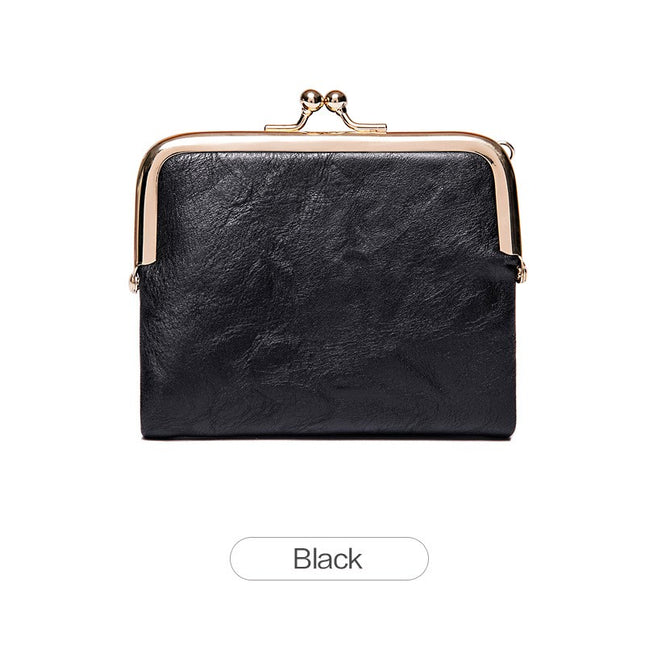 Simple Women's Mini Wallet Short Coin Purse Tri-fold Wallet Money Bag Ladies (with Zipper and Kiss Lock)