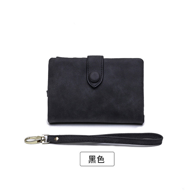 Women's Small Bifold Leather Wallet Ladies Wristlet Wristlet Zipper Coin Purse Short Wallet with Card Slot id Window Zipper Coin Purse
