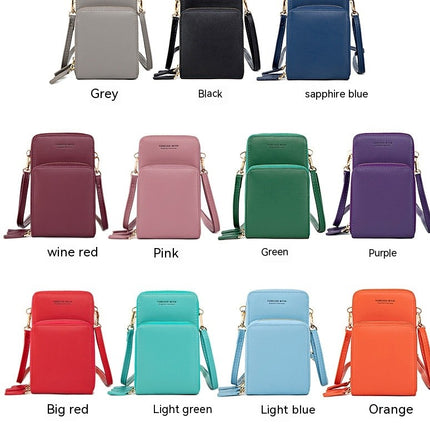 Touch Screen Phone Bag Women Multi Zipper Shoulder Bag Fashion Mini Slanting Purse Touch Screen Women's Bag