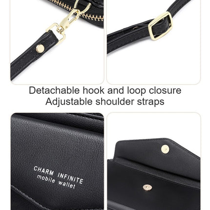 Touch Screen Cell Phone Bag with Adjustable Strap Women's Casual RFID Anti-theft Brush Card Bag Transparent Cell Phone Bag