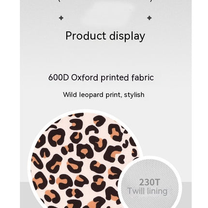 Portefeuille, porte-carte de crédit avec RFID, bandoulière grande capacité, pochette avec dragonne, 2 sangles imprimées léopard