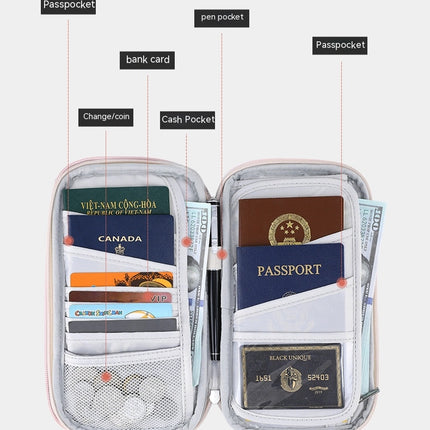 Portefeuille, porte-carte de crédit avec RFID, bandoulière grande capacité, pochette avec dragonne, 2 sangles imprimées léopard