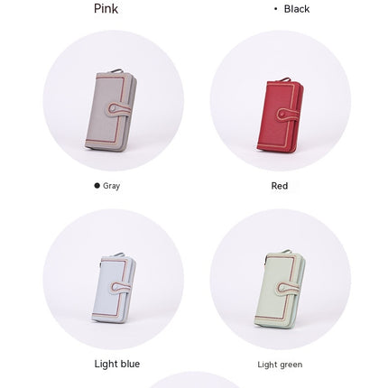 Women's Wallet Leather Credit Card Holder, Large Capacity Wrist Wallet Card Holder Wallet Clutch Cell Phone Pouch