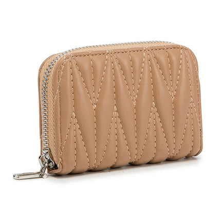 Porte-cartes de crédit antivol pour femmes, portefeuille, porte-monnaie, Anti-magnétique RFID, étui en cuir avec fermeture éclair, Mini petit étui pour cartes