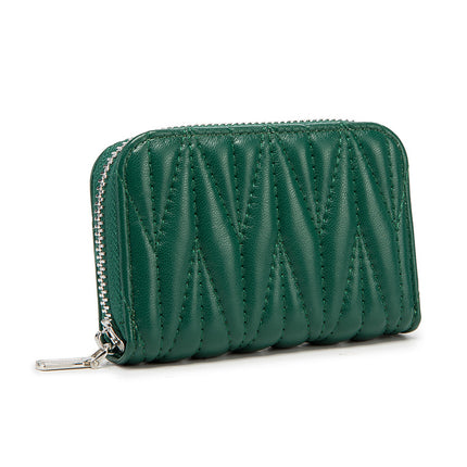 Porte-cartes de crédit antivol pour femmes, portefeuille, porte-monnaie, Anti-magnétique RFID, étui en cuir avec fermeture éclair, Mini petit étui pour cartes