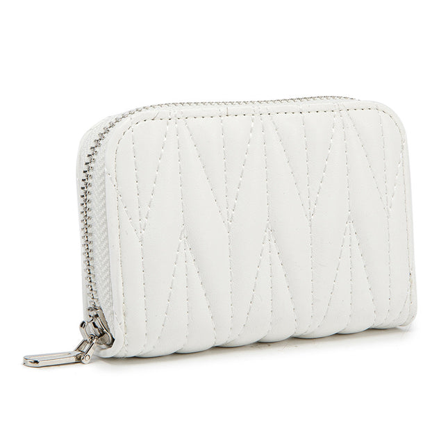 Anti-theft Credit Card Holder Ladies Wallet Coin Purse Anti-magnetic RFID Card Case Leather Zipper Mini Small Card Case