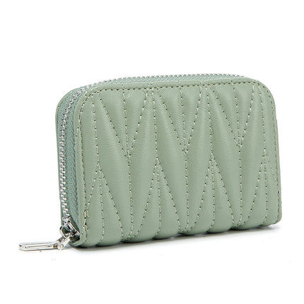 Porte-cartes de crédit antivol pour femmes, portefeuille, porte-monnaie, Anti-magnétique RFID, étui en cuir avec fermeture éclair, Mini petit étui pour cartes