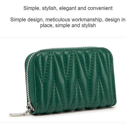 Porte-cartes de crédit antivol pour femmes, portefeuille, porte-monnaie, Anti-magnétique RFID, étui en cuir avec fermeture éclair, Mini petit étui pour cartes