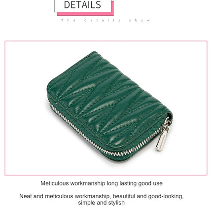 Porte-cartes de crédit antivol pour femmes, portefeuille, porte-monnaie, Anti-magnétique RFID, étui en cuir avec fermeture éclair, Mini petit étui pour cartes