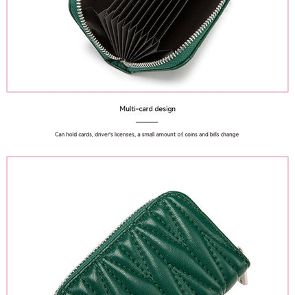 Porte-cartes de crédit antivol pour femmes, portefeuille, porte-monnaie, Anti-magnétique RFID, étui en cuir avec fermeture éclair, Mini petit étui pour cartes