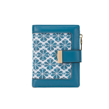 Women's Wallet Small Bifold Leather Short Women's Wallet with Zipper Coin Purse Card Cash Holder with ID Windows