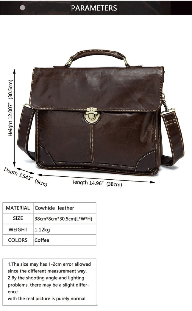 Herren Business Aktentasche Echtleder Herrentasche Handtasche Umhängetasche Computertasche