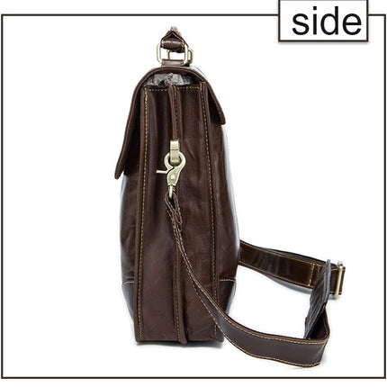 Porte-documents d'affaires pour hommes, sac en cuir véritable, sac à main, sac à bandoulière, sac d'ordinateur
