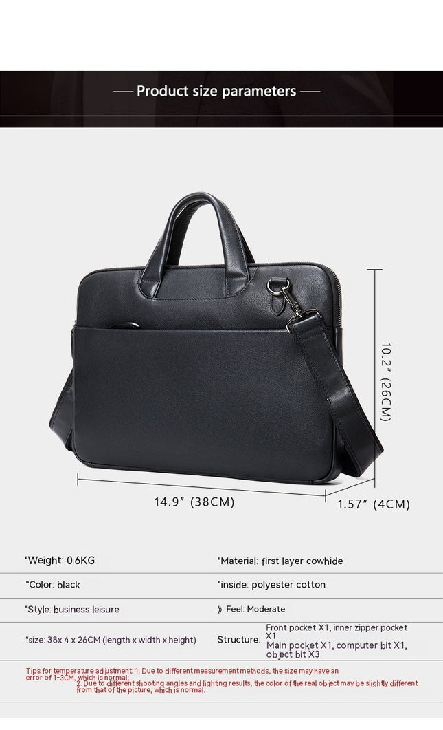 Genuine Leather Briefcases for Men Laptop Bag Business Travel Messenger Bag Office Satchel Bag