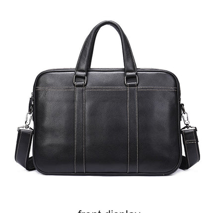 Genuine Leather Men's Briefcase Business Handbag Computer Bag Shoulder Crossbody Bag