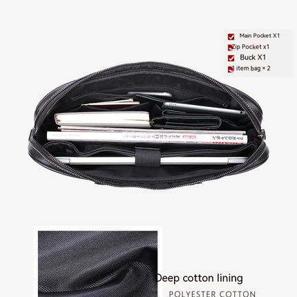 Genuine Leather Men's Briefcase Business Handbag Computer Bag Shoulder Crossbody Bag