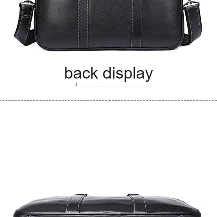 Genuine Leather Men's Briefcase Business Handbag Computer Bag Shoulder Crossbody Bag