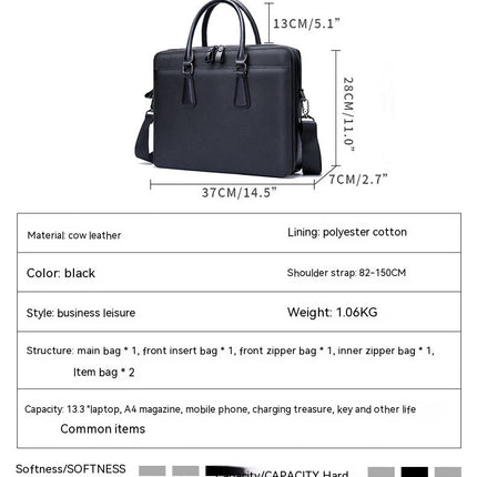 Business Briefcases Mens Totes Genuine Leather Shoulder Bags Laptop Bags Handbags Cowhide Messenger Bags