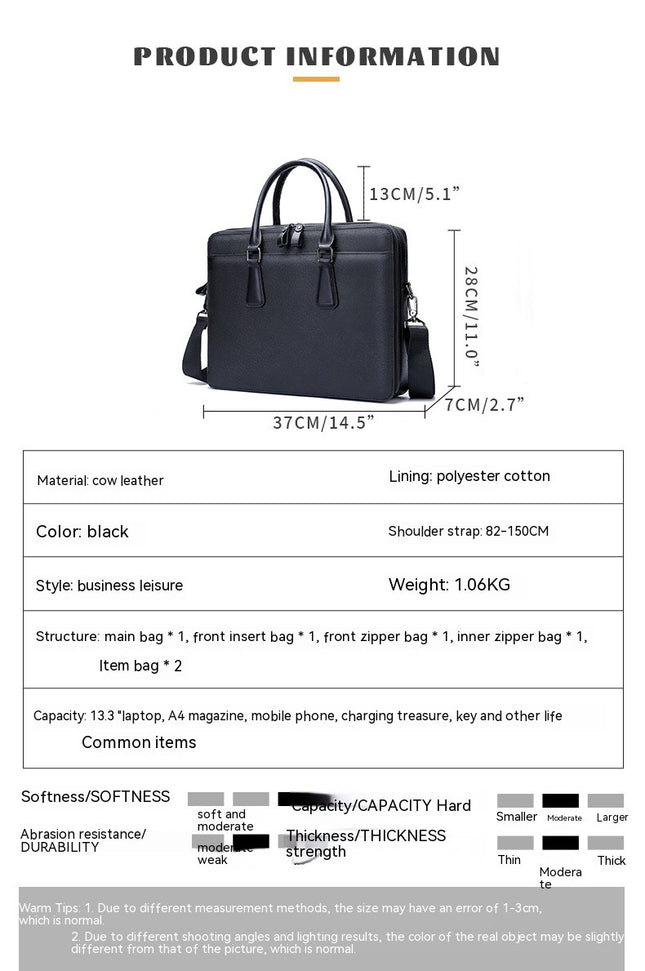 Business Briefcases Mens Totes Genuine Leather Shoulder Bags Laptop Bags Handbags Cowhide Messenger Bags