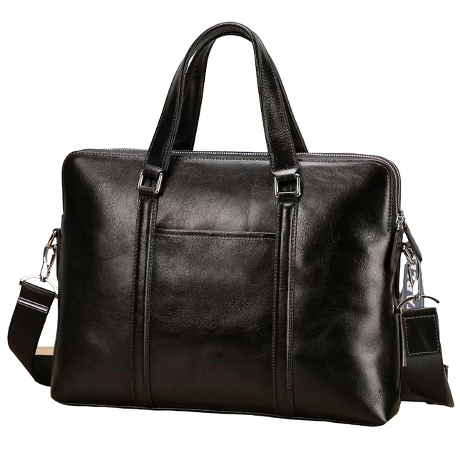 Herren Aktentasche aus echtem Leder, großes Fassungsvermögen, lässige Business-Handtasche, Schulter-Crossbody-Tasche