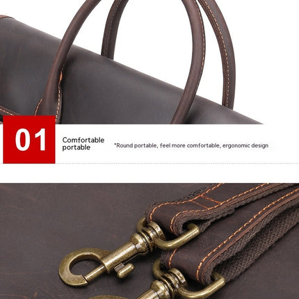 Men's Genuine Leather Bag Computer Bag Large Capacity Handbag Business Bbriefcase Men's Bag