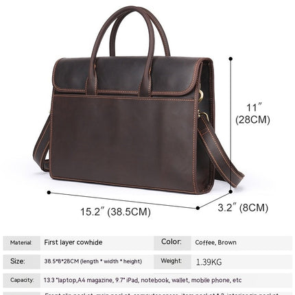 Men's Genuine Leather Bag Computer Bag Large Capacity Handbag Business Bbriefcase Men's Bag